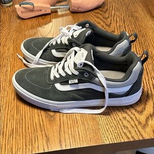 Vans Men's Charcoal and White Sneakers